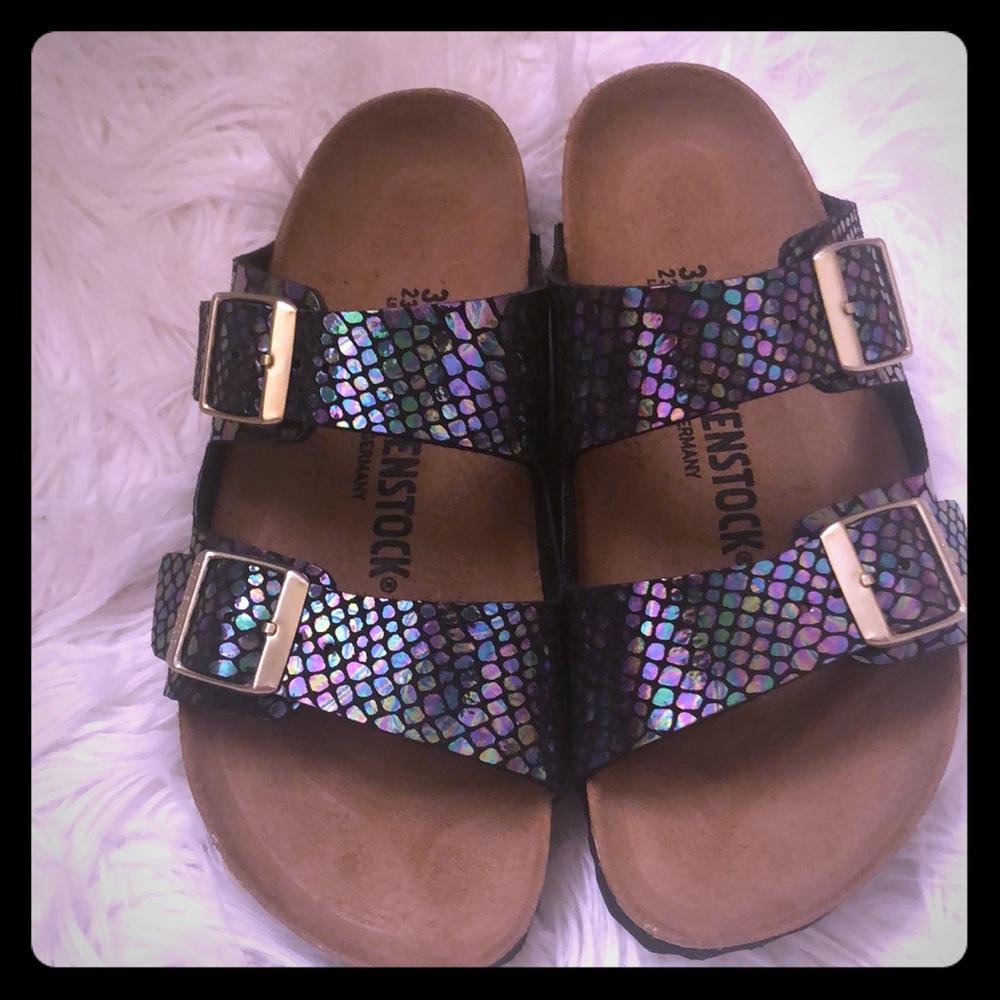 Snakeskin Birkenstock’s.
